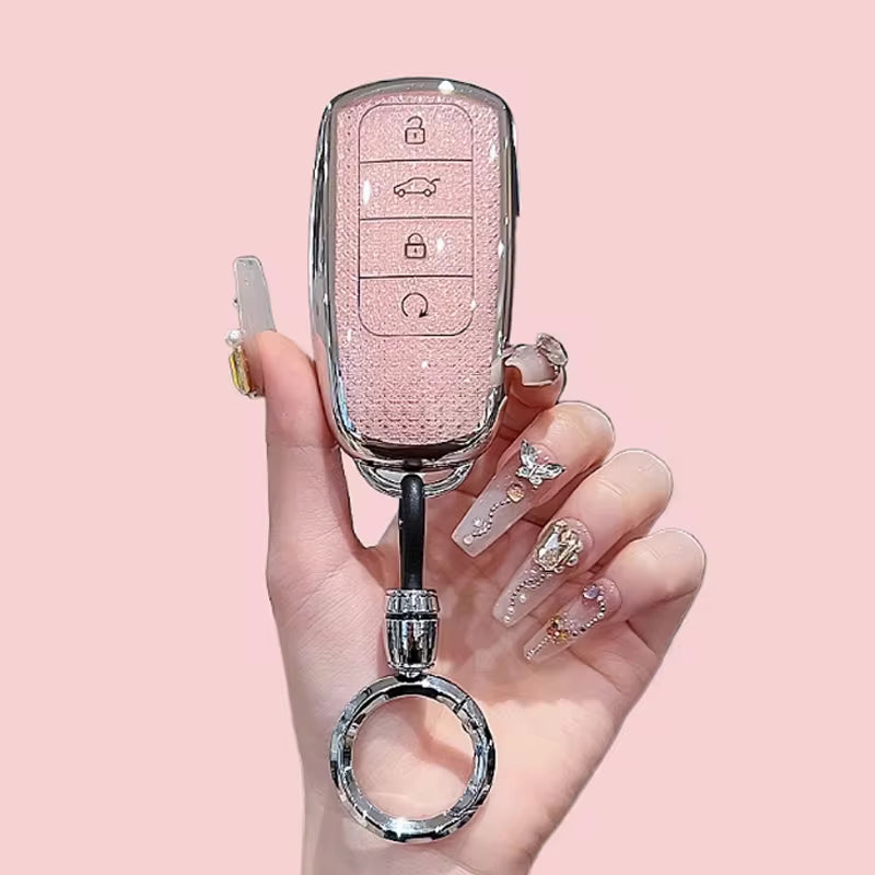 Luxury Diamond Key Cover for Jaecoo| Protective TPU Glitter Smart Key Case