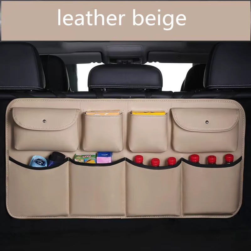 Luxury Leather Car Rear Seat Back Storage Organizer | Multi-Pocket Trunk Tidy for Jaecoo