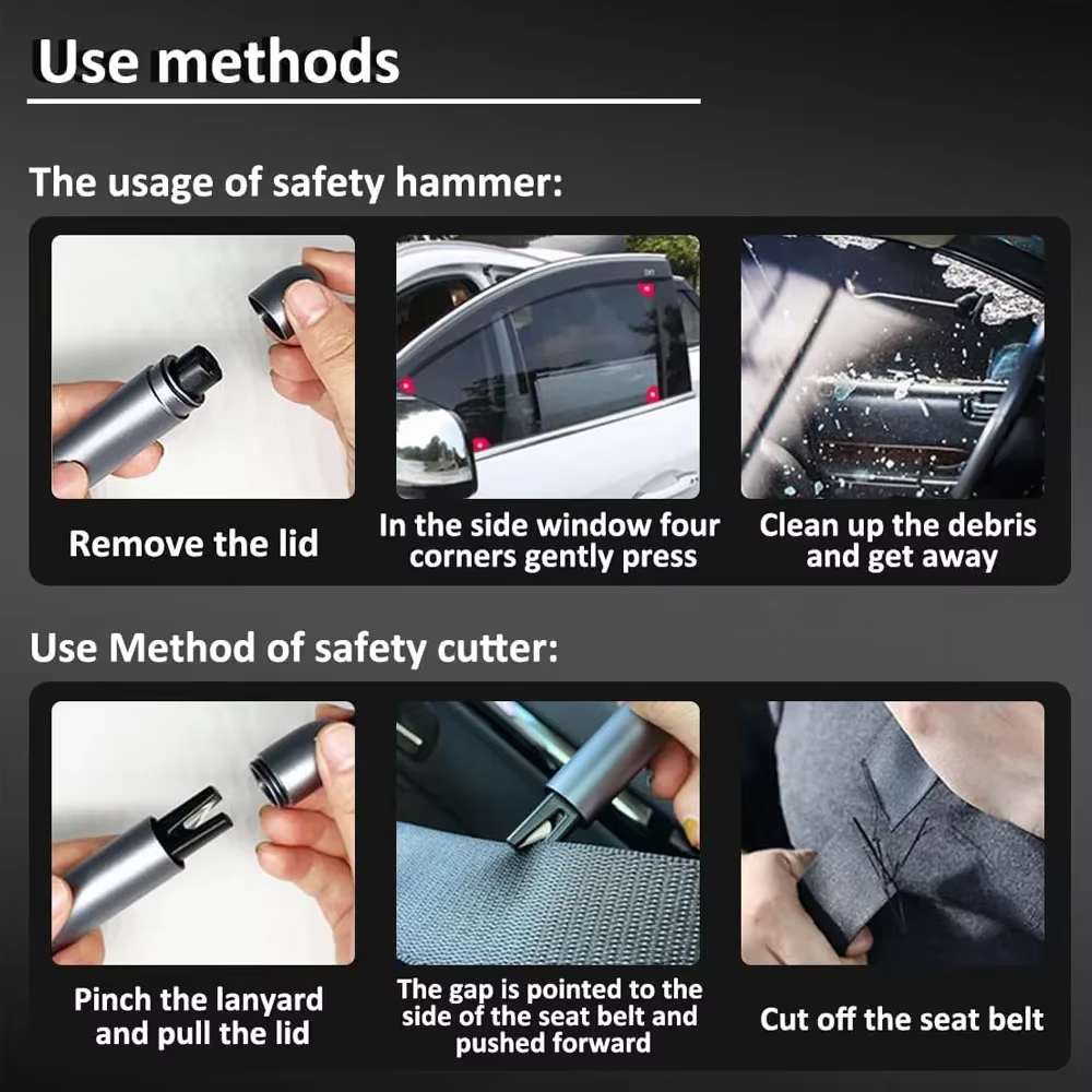 2-in-1 Car Safety Tool for Jaecoo | Emergency Glass Breaker & Seatbelt Cutter
