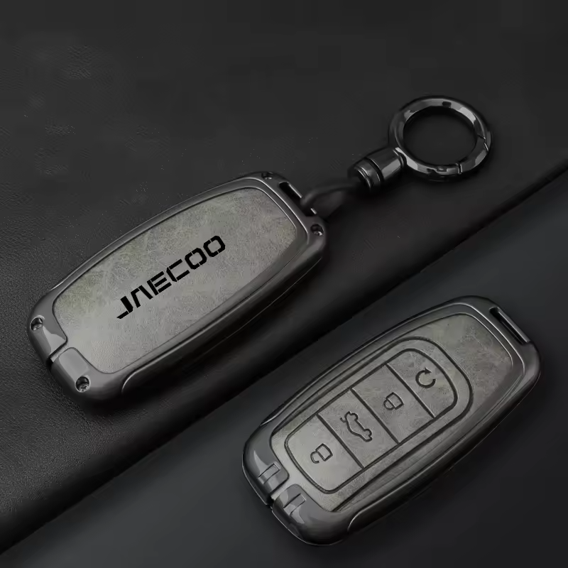 Jaecoo Key Cover with Keychain | Alloy & Leather Protective Case