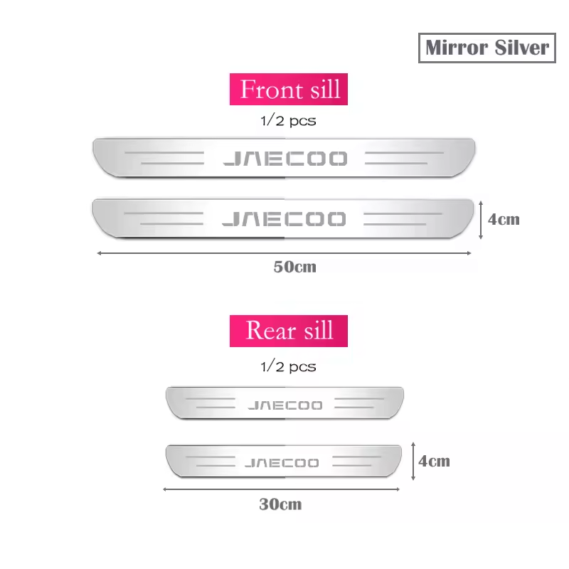 Jaecoo Door Sill Protectors | 4pcs Stainless Steel Threshold Strips for J7 J8 PHEV