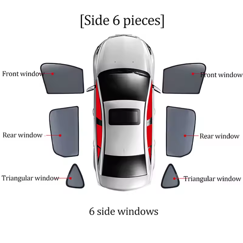 Magnetic Sunshade Set for Jaecoo J7 | Front Window Mesh Visors & UV Protection Curtains