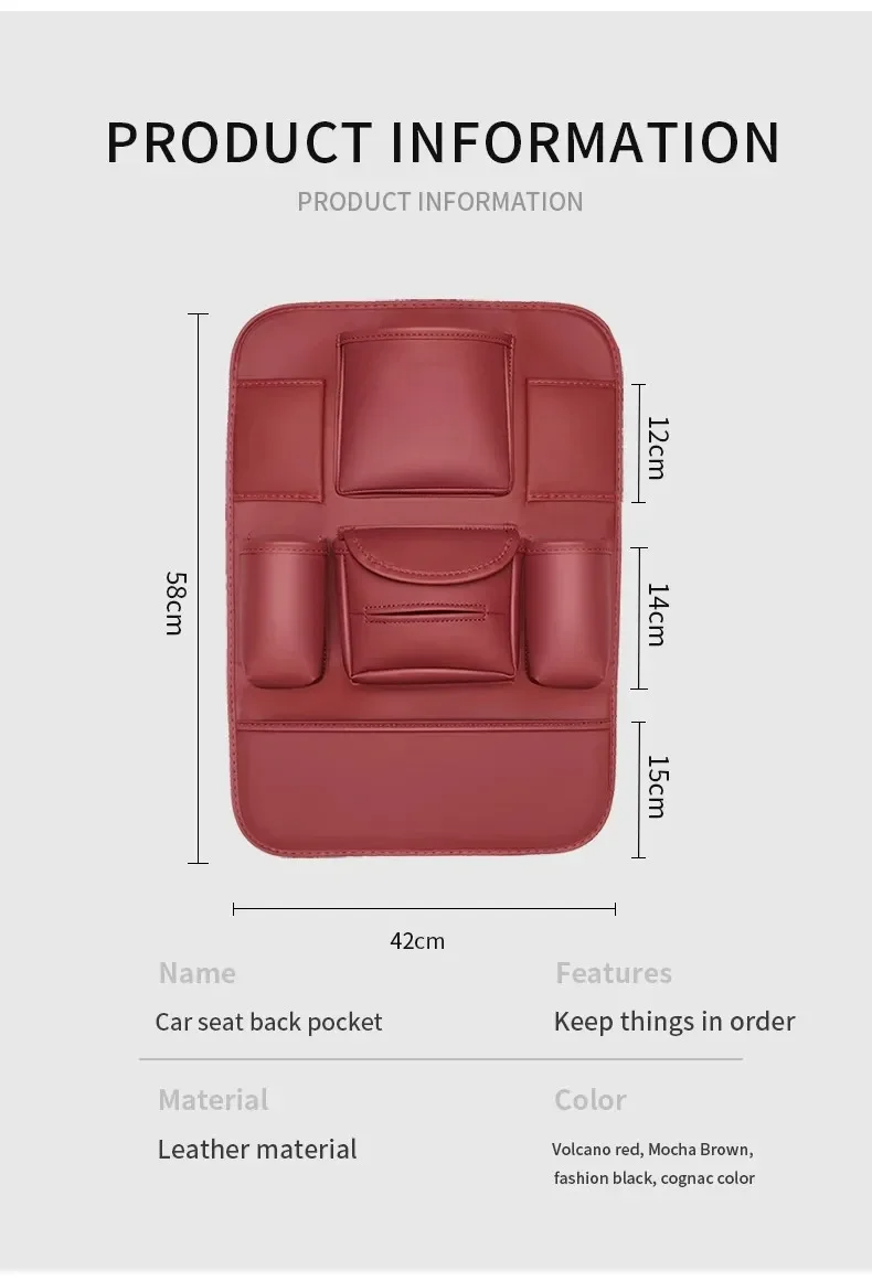 Jaecoo Car Seat Back Organizers | 2pcs Leather Multi-Pocket Storage Bags