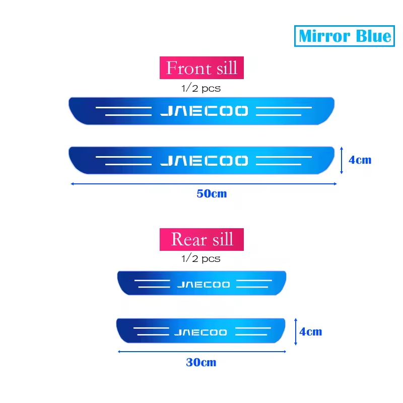 Jaecoo Door Sill Protectors | 4pcs Stainless Steel Threshold Strips for J7 J8 PHEV