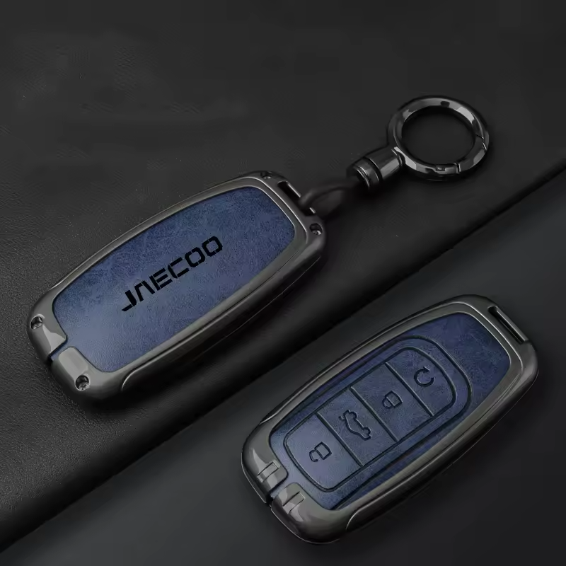 Jaecoo Key Cover with Keychain | Alloy & Leather Protective Case