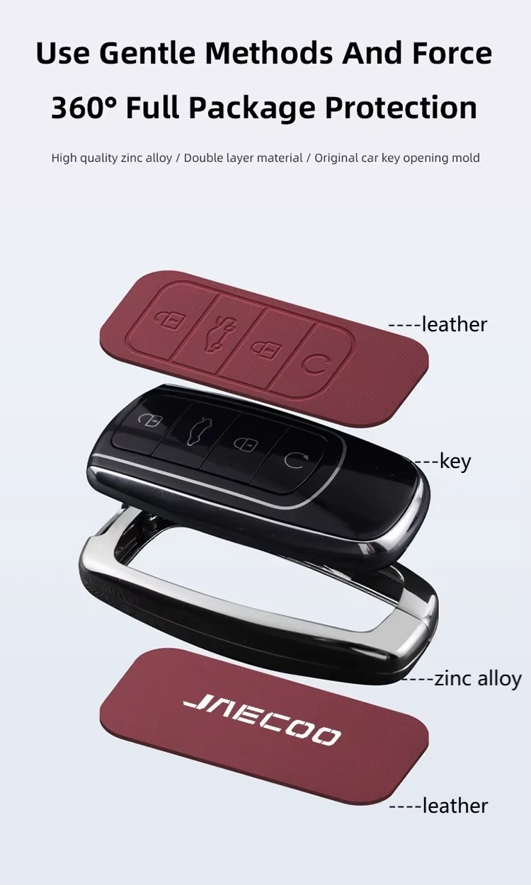 Jaecoo Key Cover with Keychain | Protective Smart Key Case