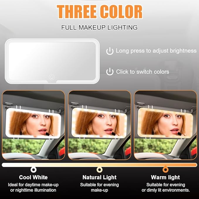 LED Illuminated Sun Visor Vanity Mirror for Jaecoo