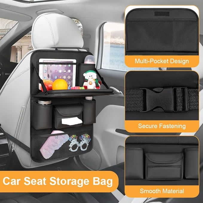 Car Seat Back Organiser with Foldable Tray Table for Jaecoo