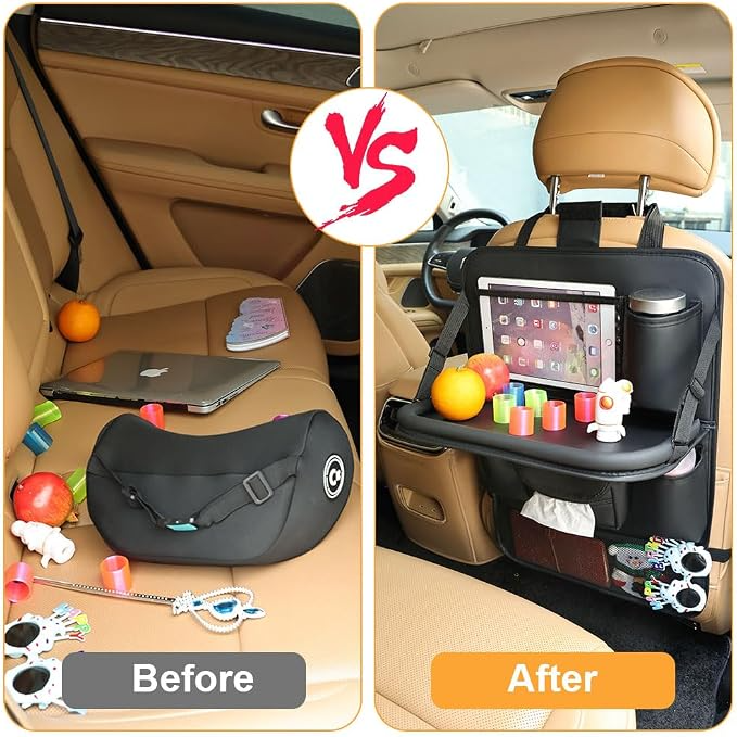 Car Seat Back Organiser with Foldable Tray Table for Jaecoo