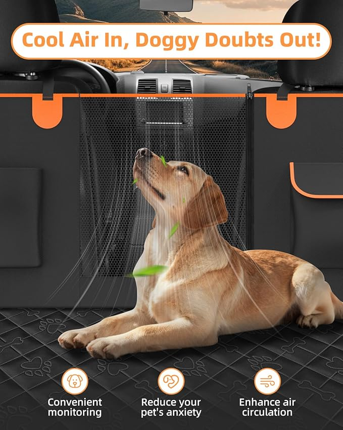 Dog Car Seat Cover – Waterproof & Scratch-Resistant Rear Seat Hammock