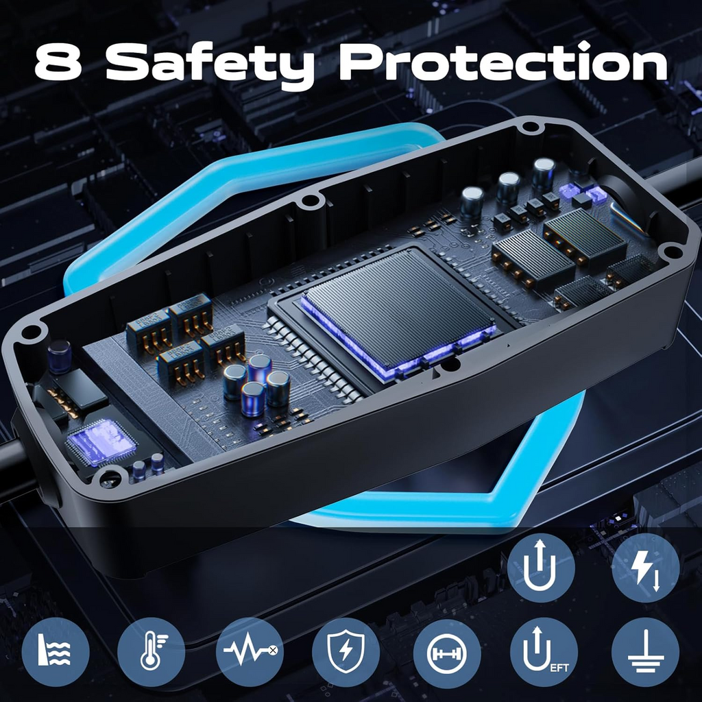 VDLPOWEREU 3kW EV Home Charger | Type 2, 5m Cable, Adjustable 6–13A, IP65 Waterproof