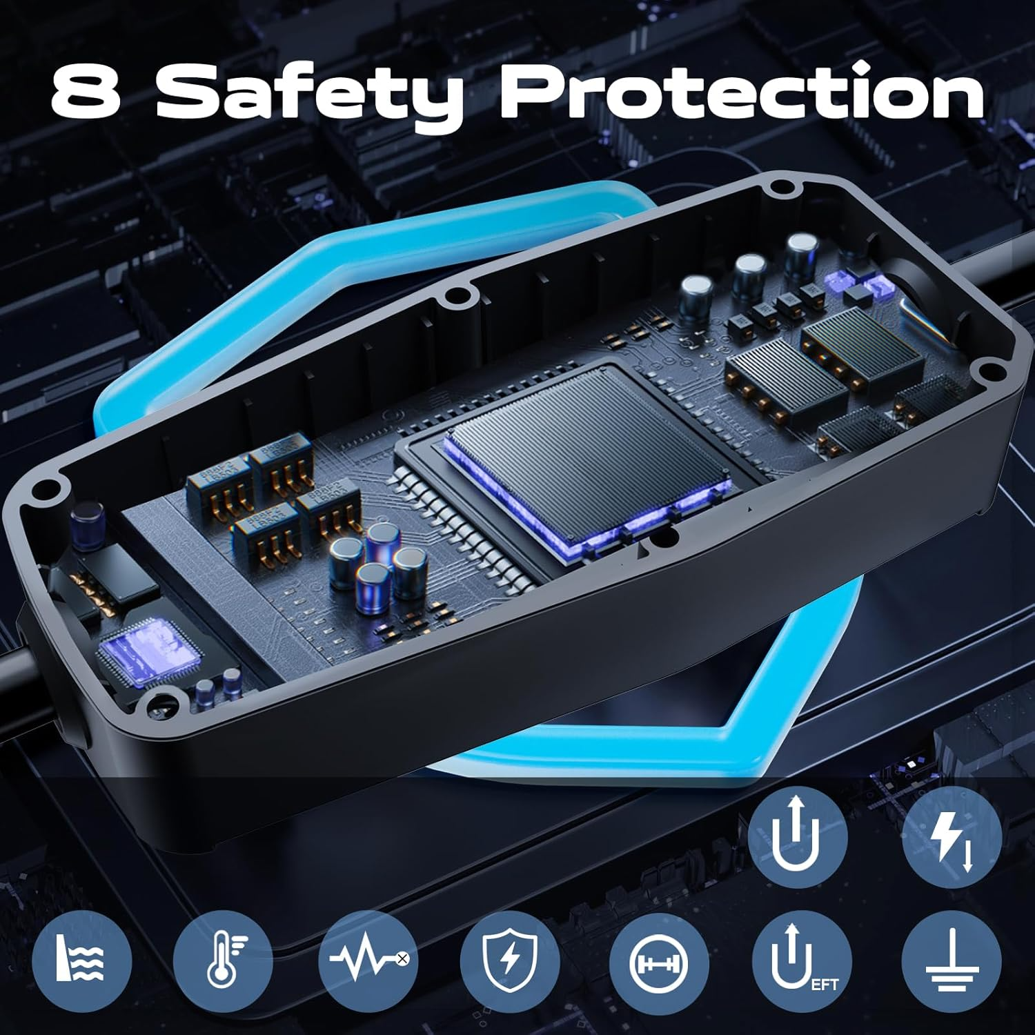 VDLPOWEREU 3kW EV Home Charger | Type 2, 5m Cable, Adjustable 6–13A, IP65 Waterproof