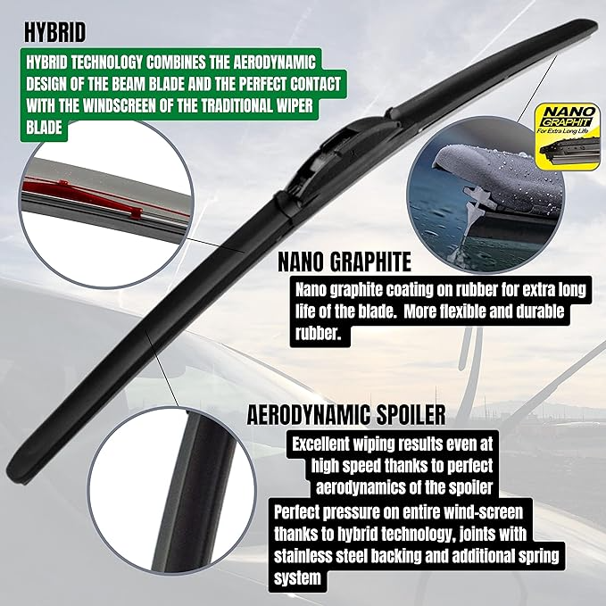 HEYNER Hybrid Front Wiper Blades for Jaecoo J7 – 24" & 18"