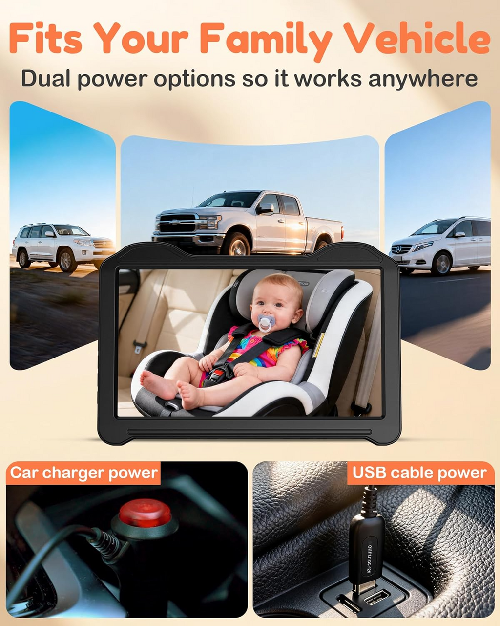 HD Baby Car Camera Monitor with 7" Display for Jaecoo