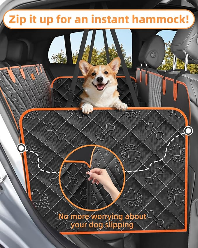 Dog Car Seat Cover – Waterproof & Scratch-Resistant Rear Seat Hammock