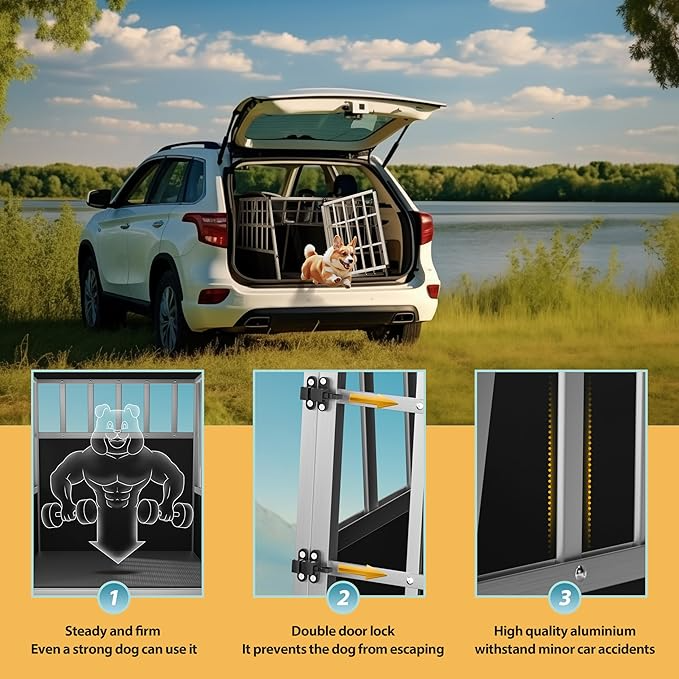 Car Boot Lockable Dog Car Crate – Lockable Aluminium Travel Cage for Boot – My Jaecoo