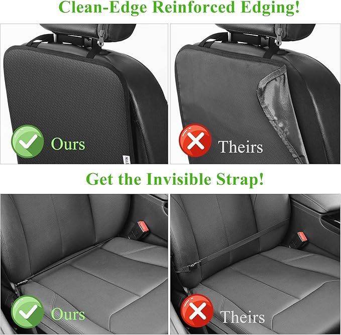 2 Pack Car Seat Back Kick Mats with Storage Pockets for Jaecoo
