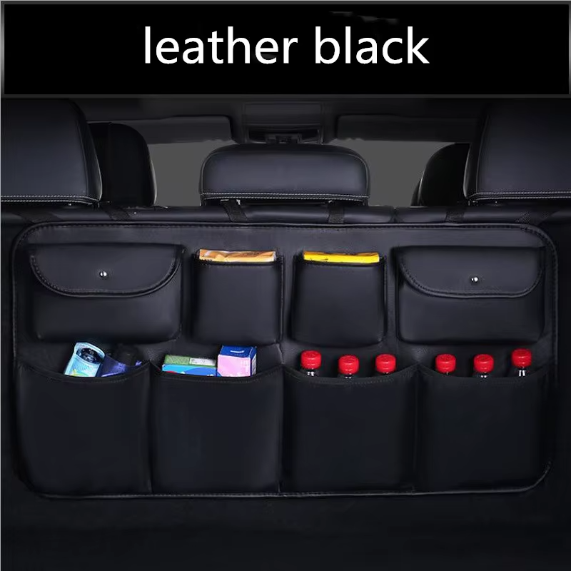 Luxury Leather Car Rear Seat Back Storage Organizer | Multi-Pocket Trunk Tidy for Jaecoo
