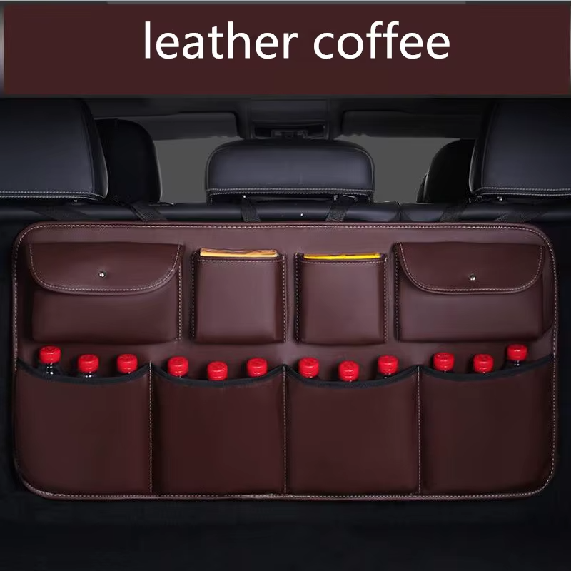 Luxury Leather Car Rear Seat Back Storage Organizer | Multi-Pocket Trunk Tidy for Jaecoo