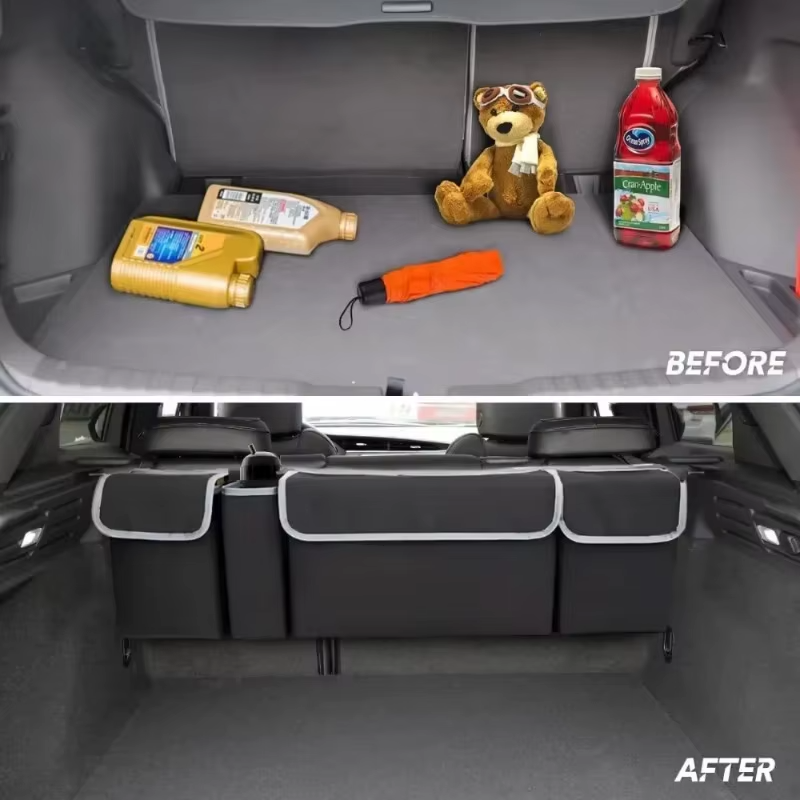 High Capacity Oxford Car Rear Seat Back Organizer | Foldable Multi-Pocket Trunk Storage for Jaecoo