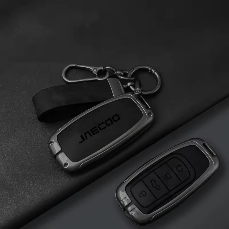 Jaecoo Key Cover with Keychain | Alloy & Leather Protective Case