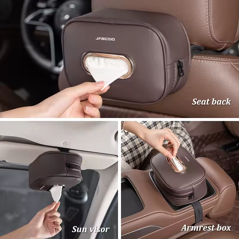 Leather Tissue Holder For Jaecoo  – Back Seat Armrest Storage Box