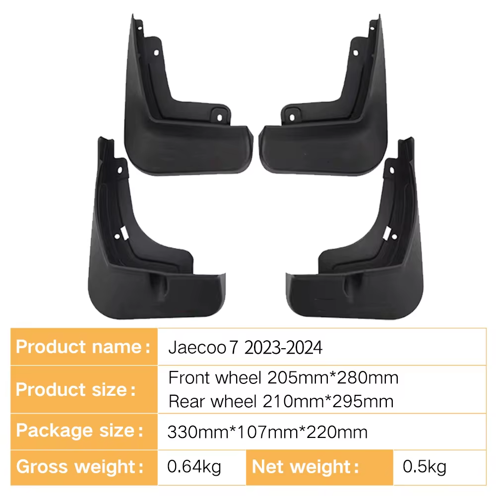 Jaecoo J7 Mudflaps | 4pcs Car Mud Guards Splash Fender Set Front & Rear