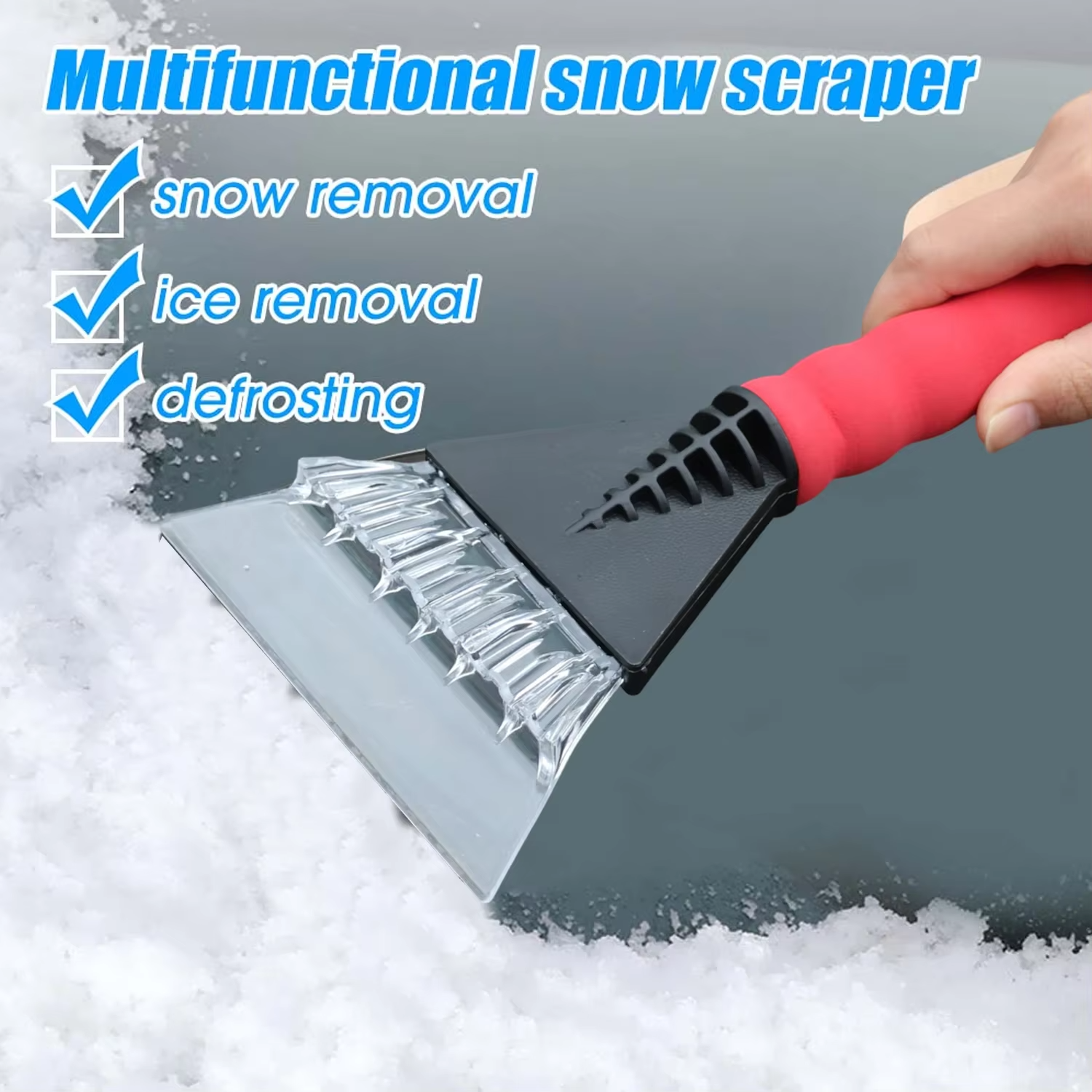 Car Ice Scraper – Heavy-Duty Windshield Snow & Ice Remover Tool