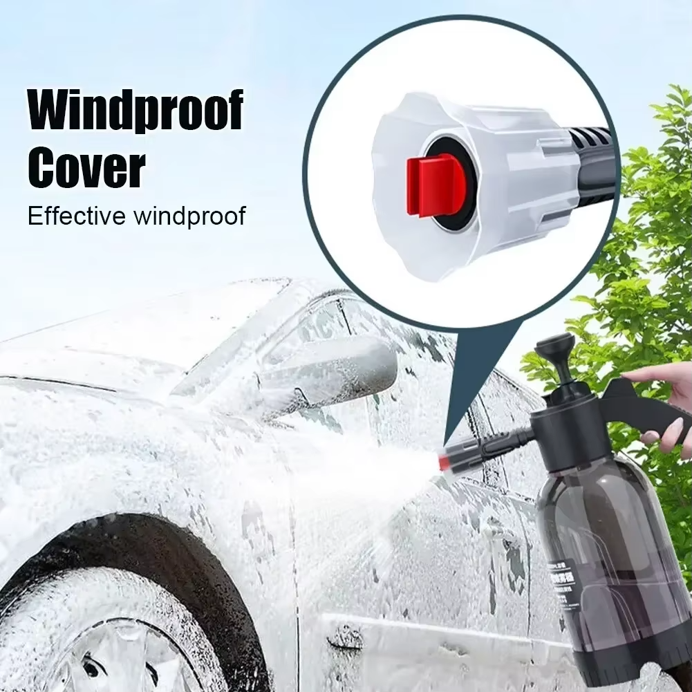 2L Hand Pump Foam Sprayer | Car Wash Snow Foam Bottle with 2 Nozzles