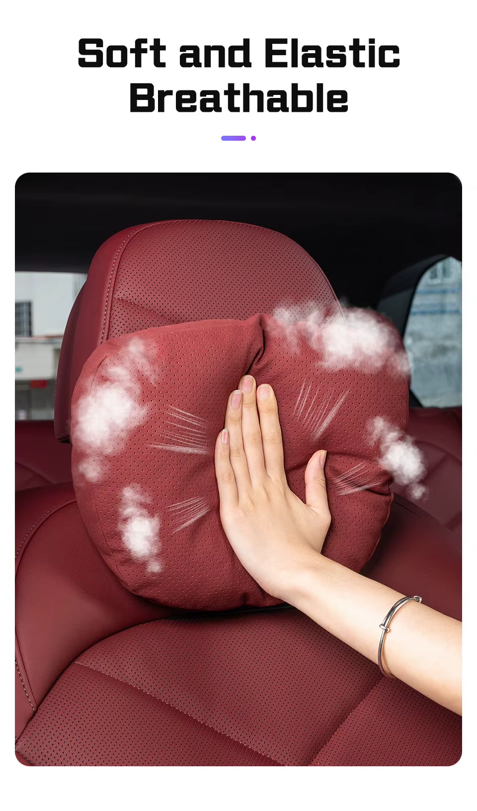 Suede Headrest Pillow for Jaecoo | Breathable Car Neck Cushion Support