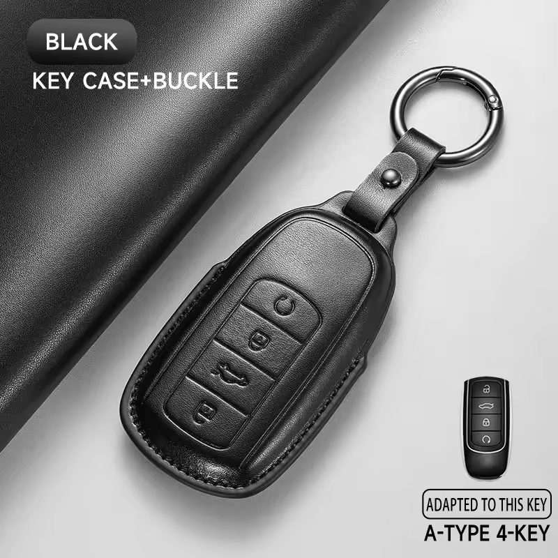 Leather Key Case Cover for Jaecoo J7 – 4-Button Smart Key Protection