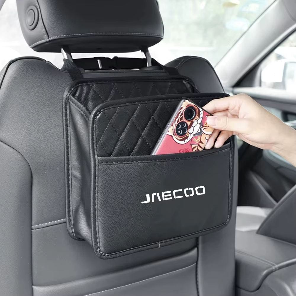 Back Seat Storage Bag for Jaecoo J5 & J7 – PU Leather Hanging Organizer