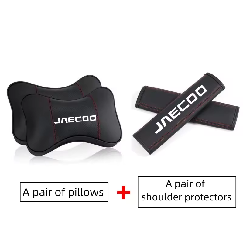 Jaecoo Car Seat Neck Pillow & Seat Belt Shoulder Pad Set | Comfort Headrest Cushions