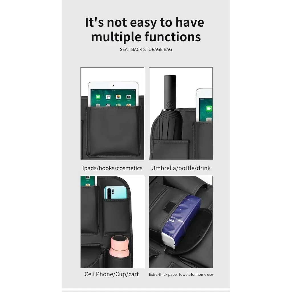 Jaecoo Car Seat Back Organizers | 2pcs Leather Multi-Pocket Storage Bags