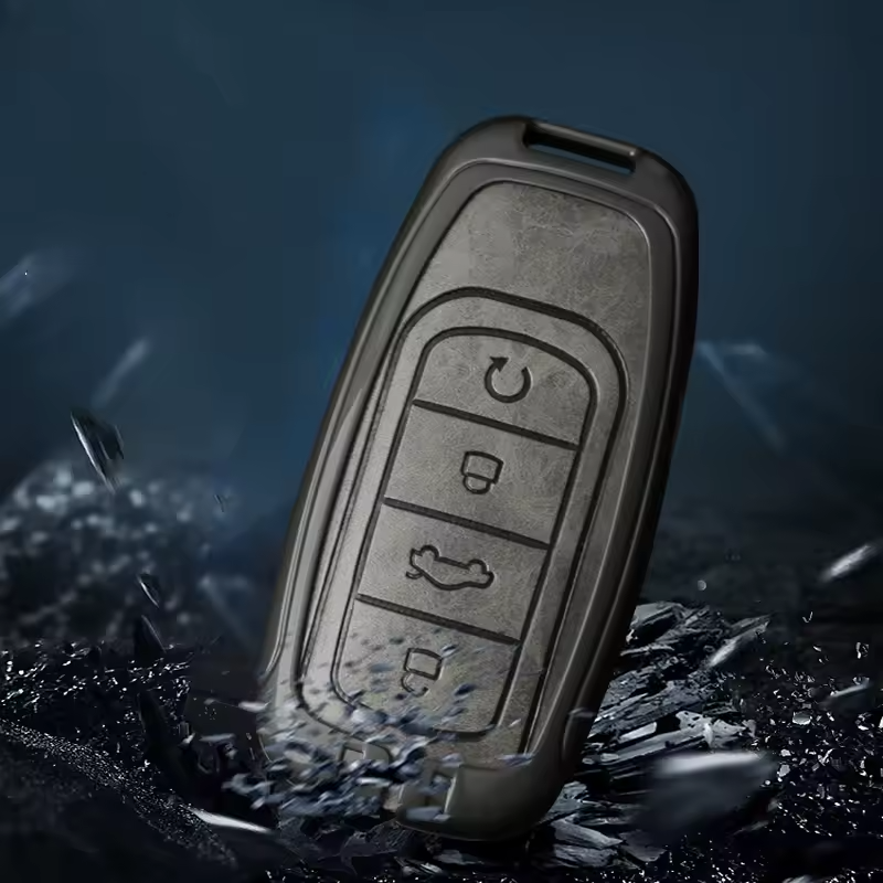 Jaecoo Key Cover with Keychain | Alloy & Leather Protective Case