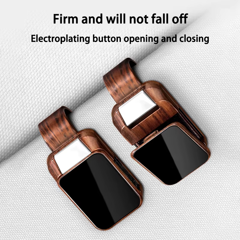 Wood Grain Car Sun Visor Glasses Clip for Jaecoo | Sunglasses & Card Holder Accessory