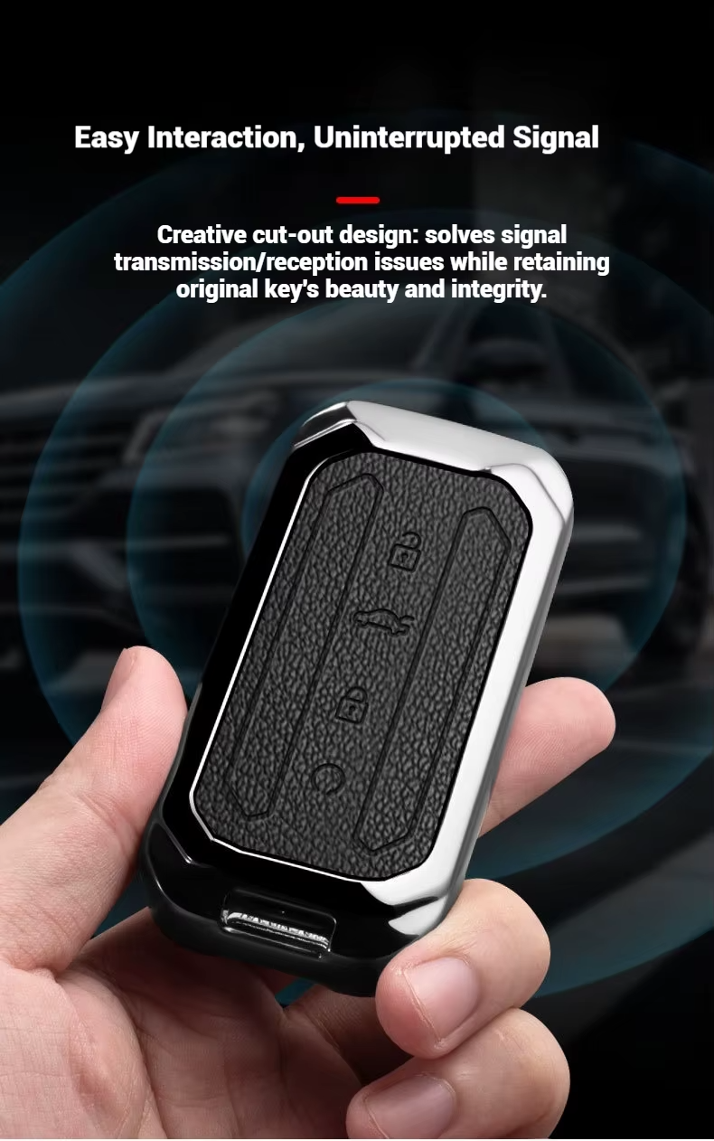 Luxury Zinc Alloy & Leather Key Cover for Jaecoo J5 | Premium Smart Key Protector Case with Keychain