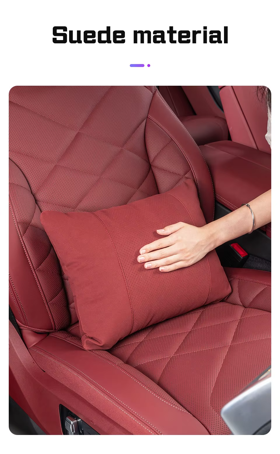 Suede Lumbar Cushion for Jaecoo | Breathable Car Back Support Pillow