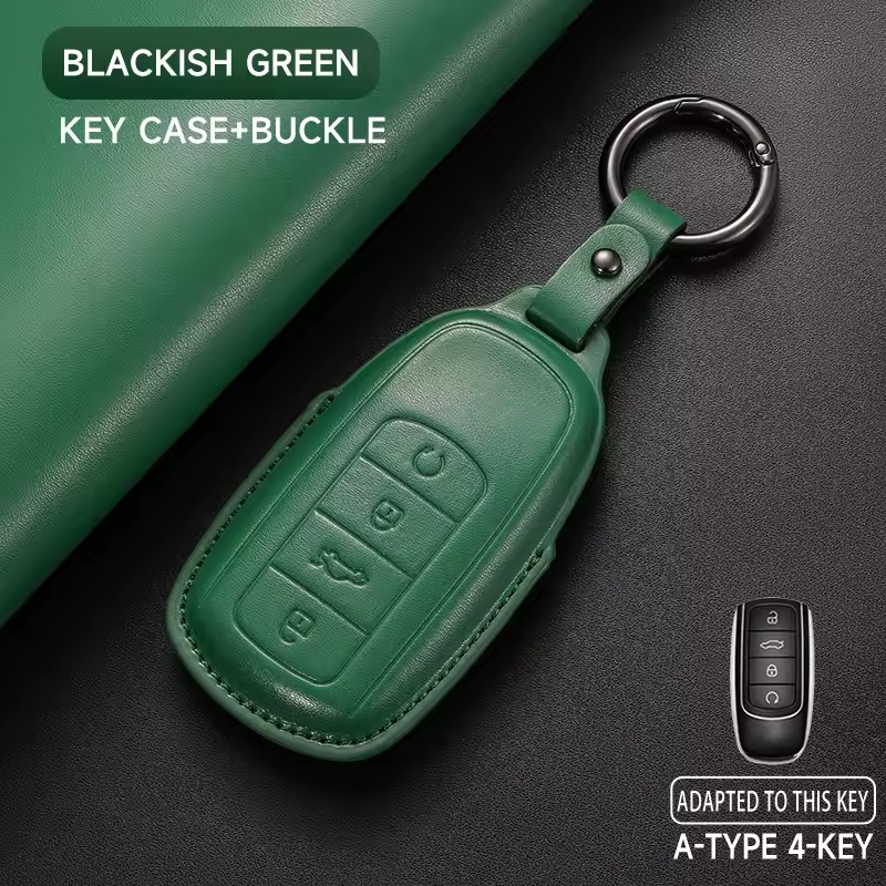 Leather Key Case Cover for Jaecoo J7 – 4-Button Smart Key Protection