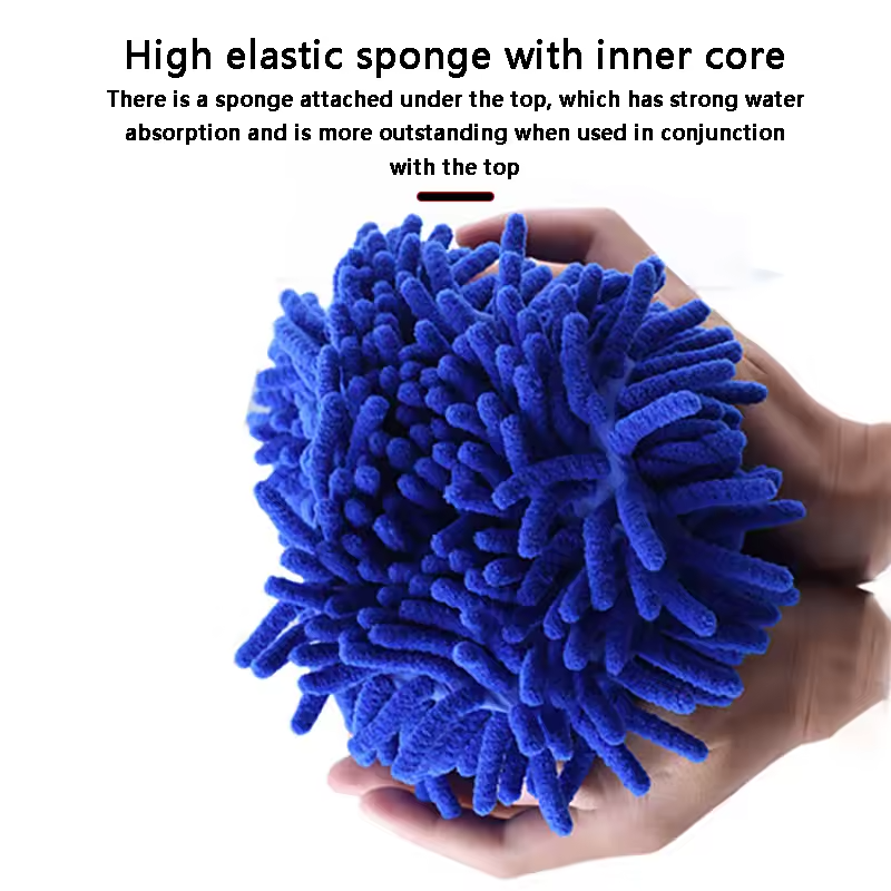 Microfiber Car Wash Mitt | Chenille Sponge Glove for Scratch-Free Vehicle Cleaning