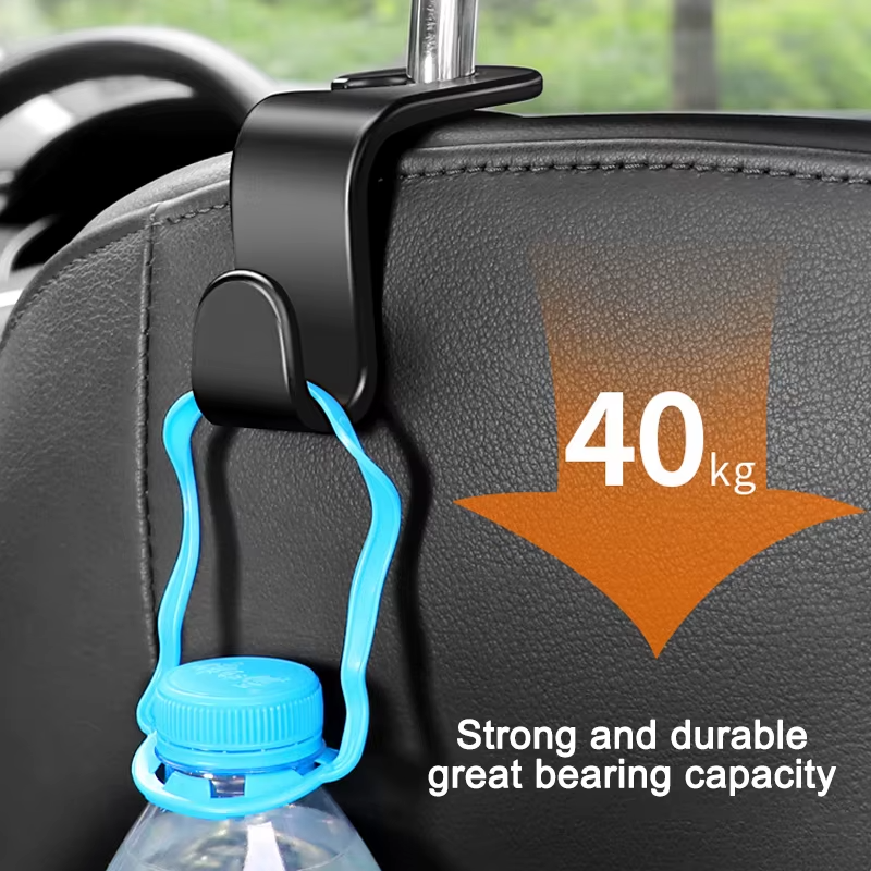 Car Headrest Hooks – Seat Back Bag Holder Clips (2 Piece Set)
