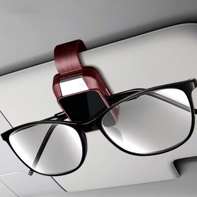 Wood Grain Car Sun Visor Glasses Clip for Jaecoo | Sunglasses & Card Holder Accessory