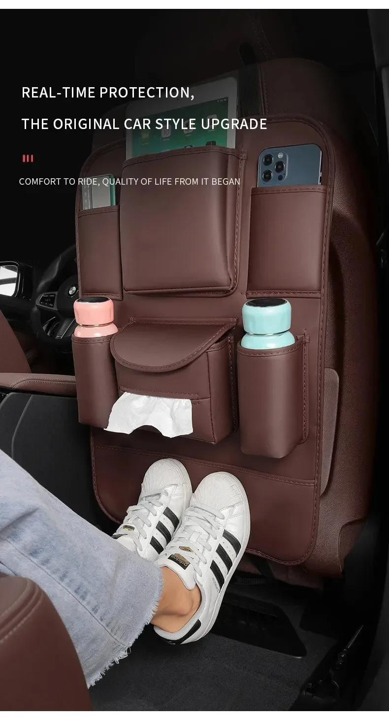 Jaecoo Car Seat Back Organizers | 2pcs Leather Multi-Pocket Storage Bags