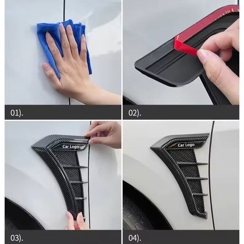 Carbon Black Side Wing Fender Decals for Jaecoo | 2-Piece Sport Body Stickers