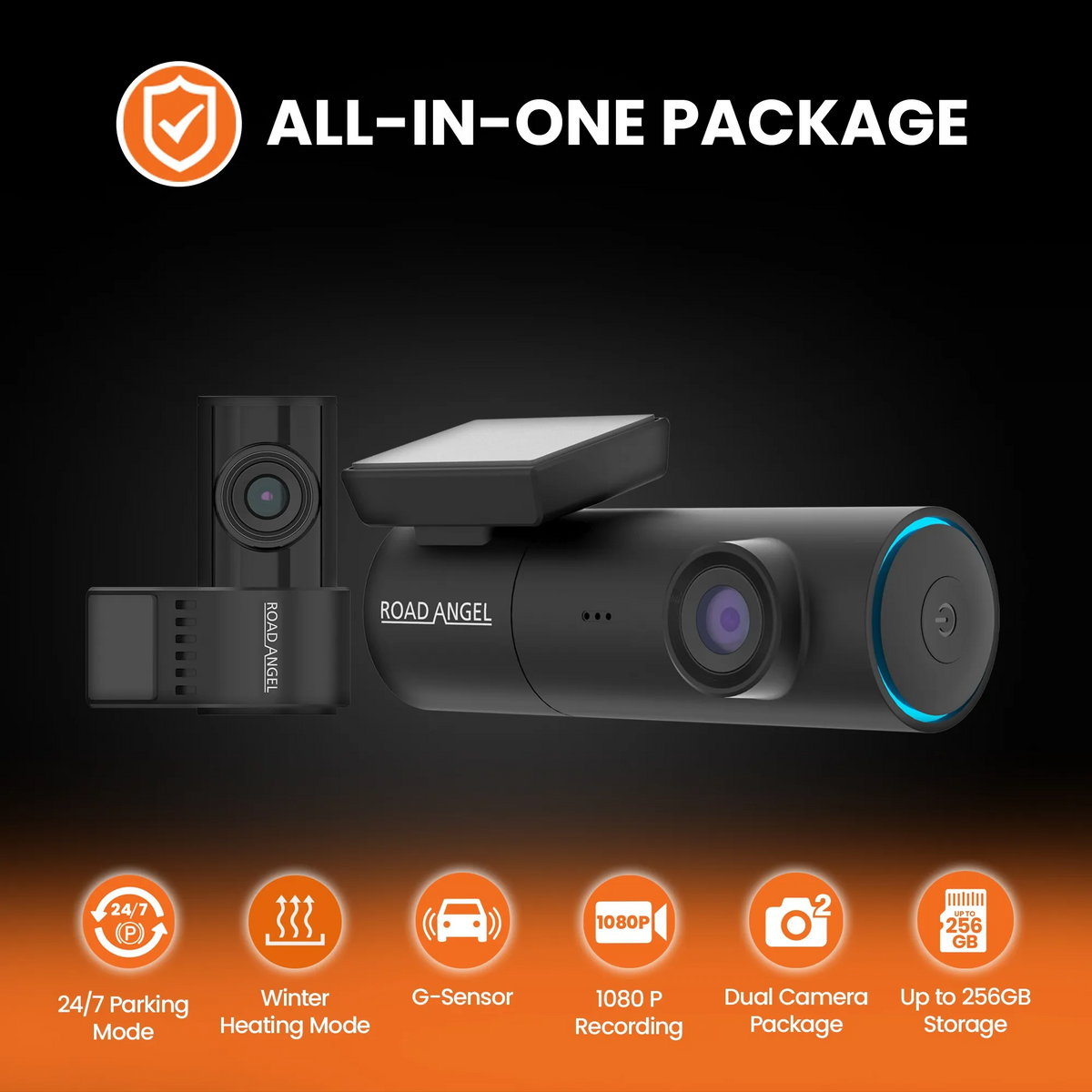 Jaecoo Road Angel Halo Spark Dual Dash Cam – 1080p Front & Rear