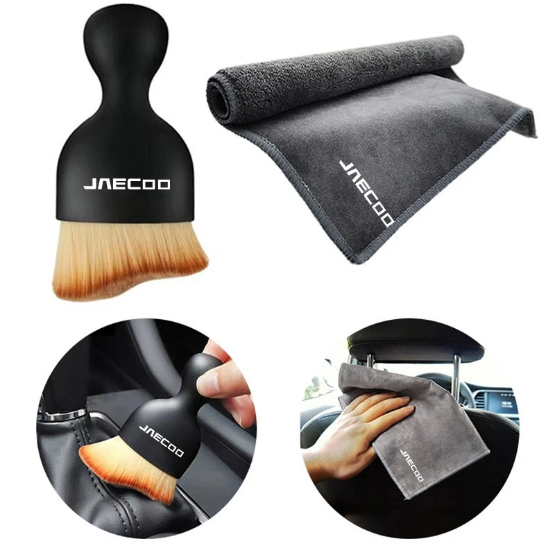 Jaecoo Car Cleaning Kit | Suede Cloth & Soft Detailing Brush Set