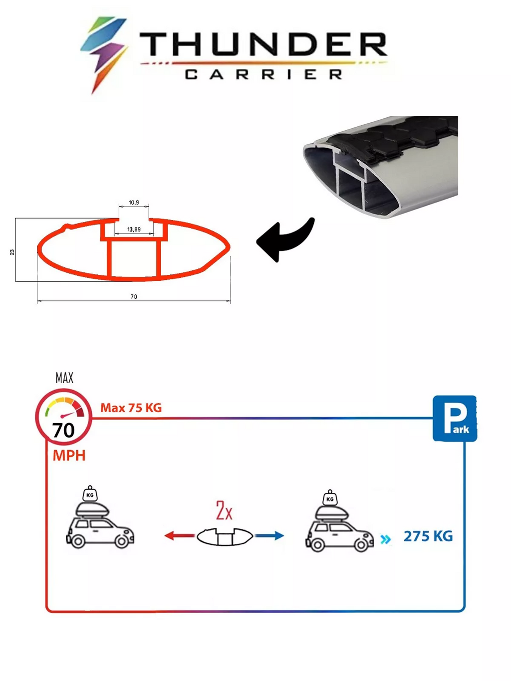 Jaecoo J7 Roof Bars | Lockable Cross Bar Roof Rack (80kg, Aluminium)